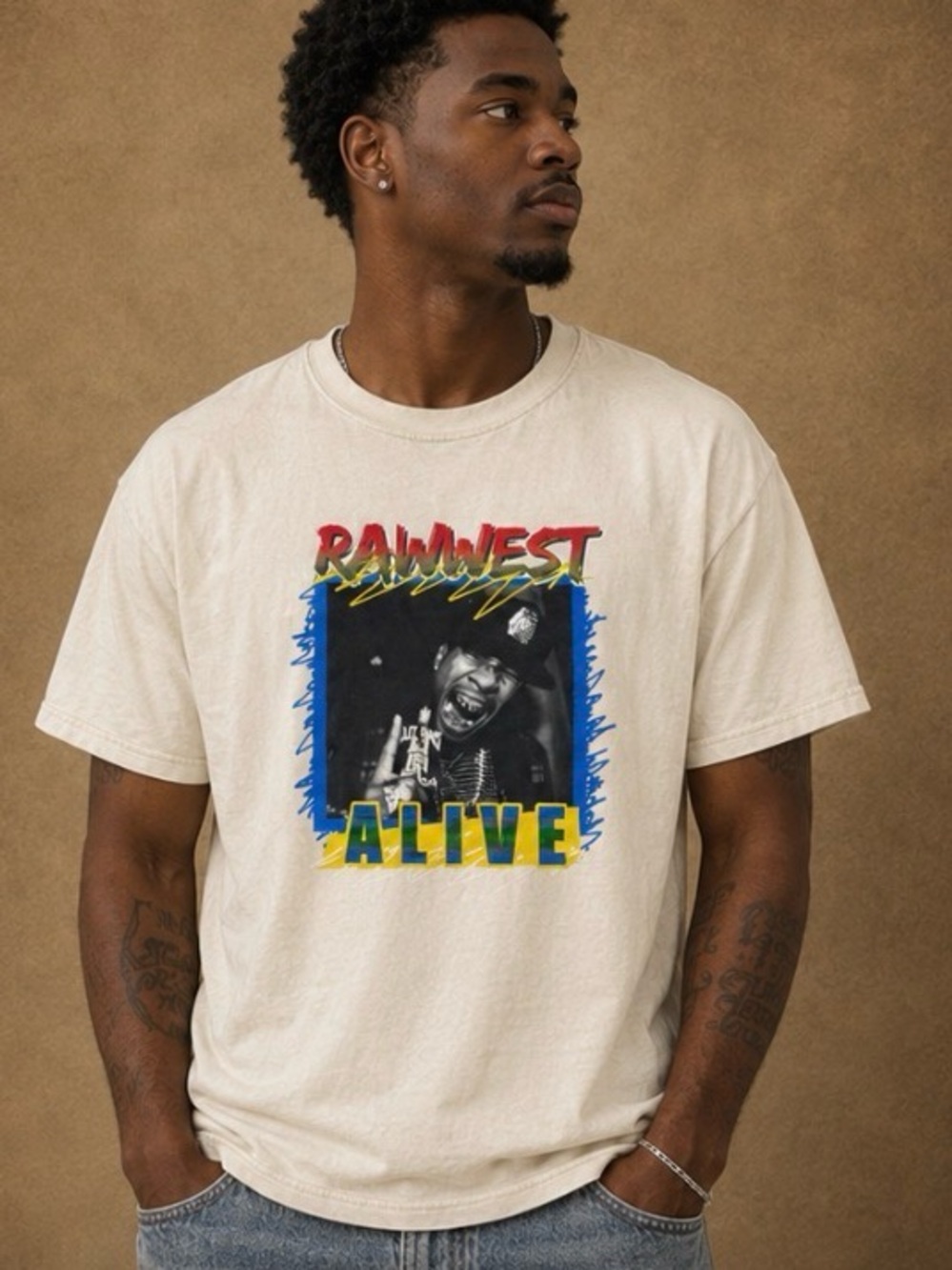 Short Sleeve Graphic Tee - Cream